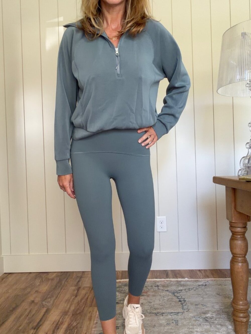 SPANX Booty Boost Leggings & Half Zip Set, Size Medium